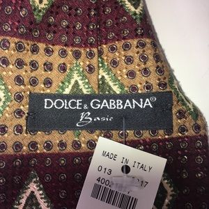 New Dolce Gabanna Men's Silk Diamond Neck Tie